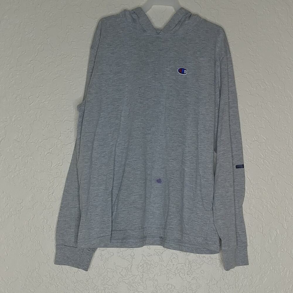 Champion Authentic Athleticwear Hooded Long Sleeve Shirt Gray‎ Size M